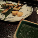 くろぎ - 琵琶湖の稚鮎と蓼酢2015.7