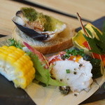 ニコ モンド - 美濃瓦の前菜盛り　オマール様♥記念日ディナーコース　5000円『2015.7月』