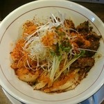 河内の中華そば 醤 - 赤油そば辛増(地獄の？丁目)あと飯付き