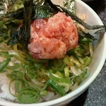 烈志笑魚油 麺香房 三く - ランチ・三くセット・つけ麺･つけ麺全粒＋ネギトロご飯 880円 (2015年07月)