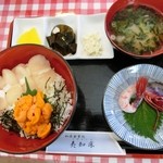 Ezogashima - トッピング丼（うに、ほたて、ぶどう海老）