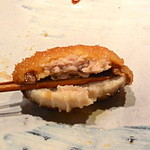 串かつ あーぼん - 半分椎茸、半分肉ダネ