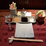 テーブルセットと食前酒