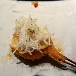 串かつ あーぼん - 小芋のシラス乗せ