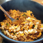 鉄板焼ステーキ 一ッ葉ミヤチク - H27.7チャーハン。今回はキュウリのチャーハンでした。