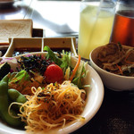 鉄板焼ステーキ 一ッ葉ミヤチク - H27.7
      サラダバー、ドリンクバーから取ってきました。