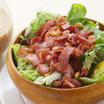 Sauteed bacon and pine nut salad