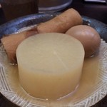 元祖 名島亭 - 博多屋台とんこつおでん3個、今日は大根、ちくわ、玉子♡