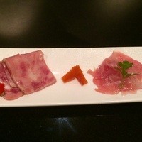 焼肉ステーキ あつし - モルタデッラと生ハムの盛り合わせ