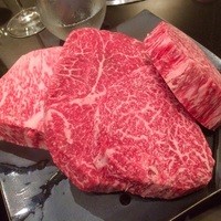 焼肉ステーキ あつし - ステーキコースの3種のステーキ（シャトーブリアン、ランプ、サーロイン）