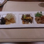 喜臨軒 - 2015年7月ディナー三種前菜ハーフサイズ