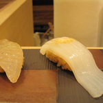 Sushi Asakichi - 鰈昆布締め・イカ