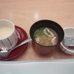 築地寿司清 - 茶碗蒸し、味噌汁、ゴマ餅