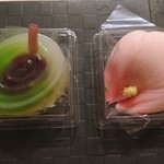 たねや - 2015.7　上生菓子　涼夏　左：みおつくし　右：そこ紅