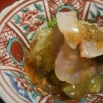 もと井 - イサキの土佐酢ジュレ掛け 3800円コースの一品