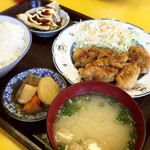 Yutaka Shokudou - とり酢定食630円。 塩コショウの下味を付けた鶏肉を甘酢で仕上げたご飯に合うオカズです。