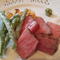仏蘭西料理　N - 肉料理　宮崎牛 本山葵添え