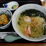 波光食堂 - 磯ラーメン＋ミニ生うに丼