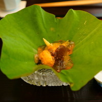 和の食 いがらし - 夏野菜のジュレ。お出汁が効いてて冷たくてツルツルっといただきました。