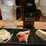 ホルモン酒場とん平 - お通し＆ホッピー