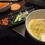 肉BAR流　やまと - 食べかけつけ麺冷麺
