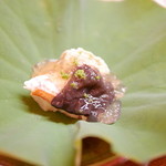 松川 - 【夏】北海道噴火湾の毛蟹と生のきくらげ、上から酢のゼリーをかけて(2015.08.01)