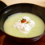 松川 - 【夏】お椀、鮟鱇（アンコウ）と銀杏のすり流し(2015.08.01)