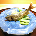 豪龍久保 - 鉢肴　四万十川の天然鮎　茶豆と鬼灯