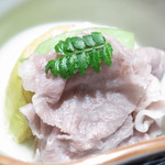 豪龍久保 - 強肴　宮崎牛のしゃぶしゃぶ　絹サヤ　絹かわ茄子　筍