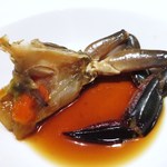 渡り蟹の紹興酒漬け　千葉銚子の一山いけすのメス