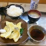 魚心 - 日替りランチ(きすの天ぷら) コーヒー付き 1000円