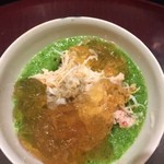 日本料理 太月 - 蟹とたたきオクラの蟹酢ジュレがけ