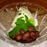 御料理 まつ山 - アイスクリーム　よもぎソース