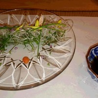 御料理 まつ山 - 河豚そうめん 器はバカラです(*_*)
