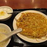梅蘭 - 焼きそばと杏仁豆腐のセット