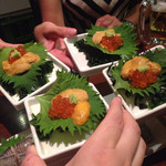 うにくら 水道橋 - コースのウニで乾杯♪