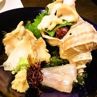 あま屋 - つぶ刺（夏ししゃも刺もオマケ）