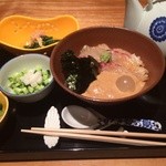 茶屋 青柳 - だし玉氷が乗った鯛茶漬け