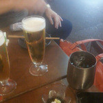 炭焼笑店 陽 難波店 - テラス席でのビール！！