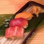 目利きの銀次 - 島寿司風三種の握り