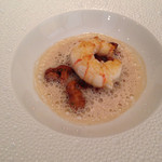 レ セゾン - 魚料理 エビとキノコ Aug/2015