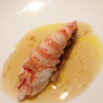 フロリレージュ - 2015.7　海老の下にはまるで鮨のシャリのようにフォアグラと茄子が