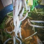 Murasaki - 渡嘉敷の黒米を練り込んだ麺とぽりぽりタクアンです。