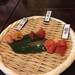 九州 熱中屋 - お通しの明太子3種