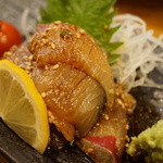 味楽 - 釣りサバ刺ゴマ醤油(1600円)