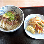 鴻の池 - 肉ぶっかけ冷とかき揚げ