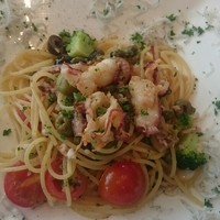 代官山ASO チェレステ 二子玉川店 - 真ダコのスパゲッティプッタネスカ しらすと真ダコのフリットと共に