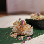 かわ村 - 2015.08再訪 握リゾットコース riso: 甘鯛 生カラスミ☆