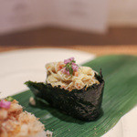 かわ村 - 2015.08再訪 握リゾットコース riso: 毛蟹 花穂紫蘇☆