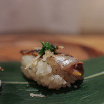 かわ村 - 2015.08再訪 握リゾットコース riso: 鰯 葱 生姜☆